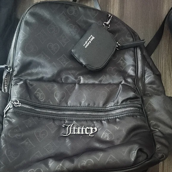 Juicy Couture Black Logo Backpack - Picture 1 of 9